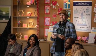 Instant Family Sean Anders directing a scene, while cracking Octavia Spencer up