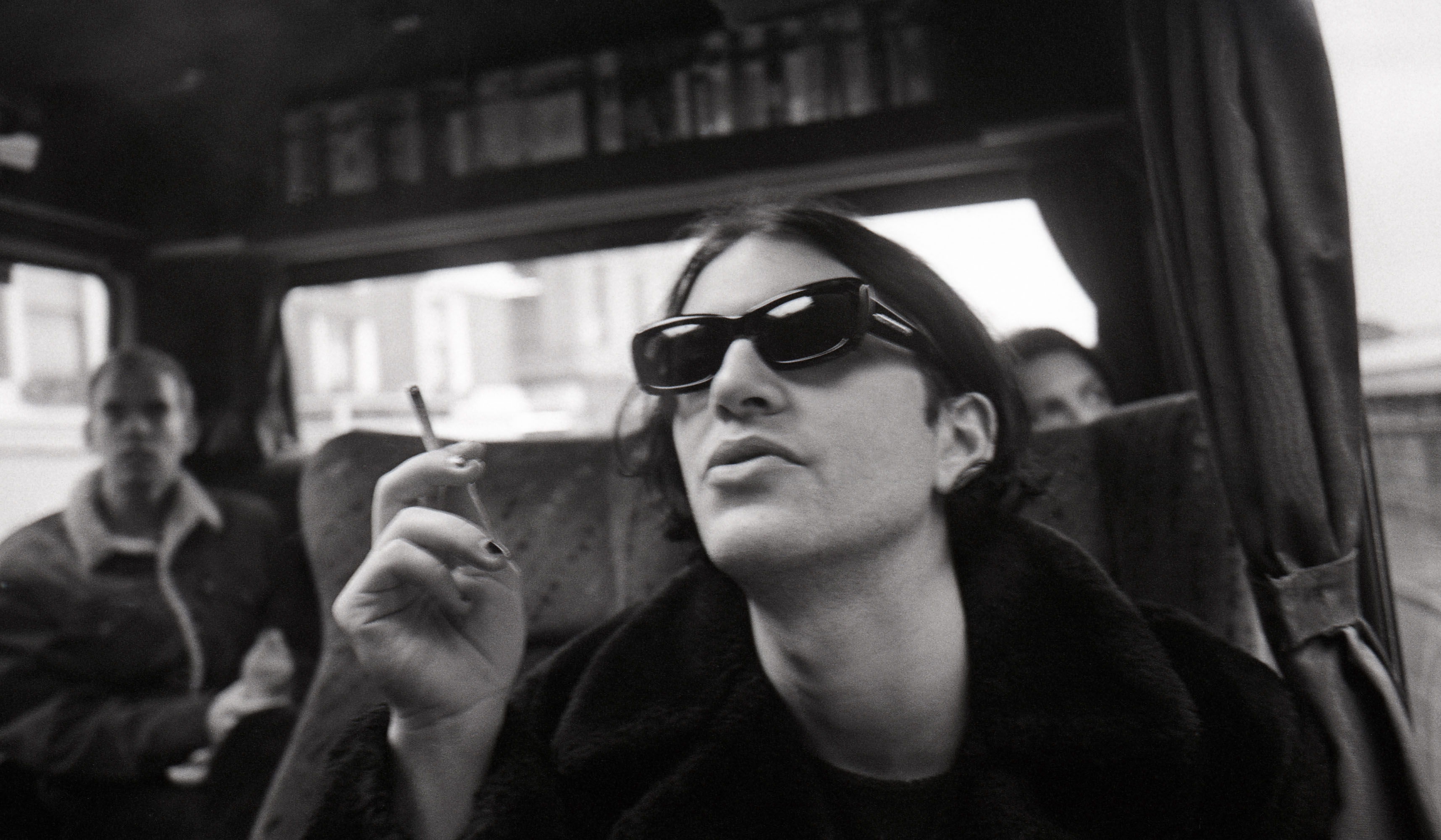 Brian Molko on the tour bus