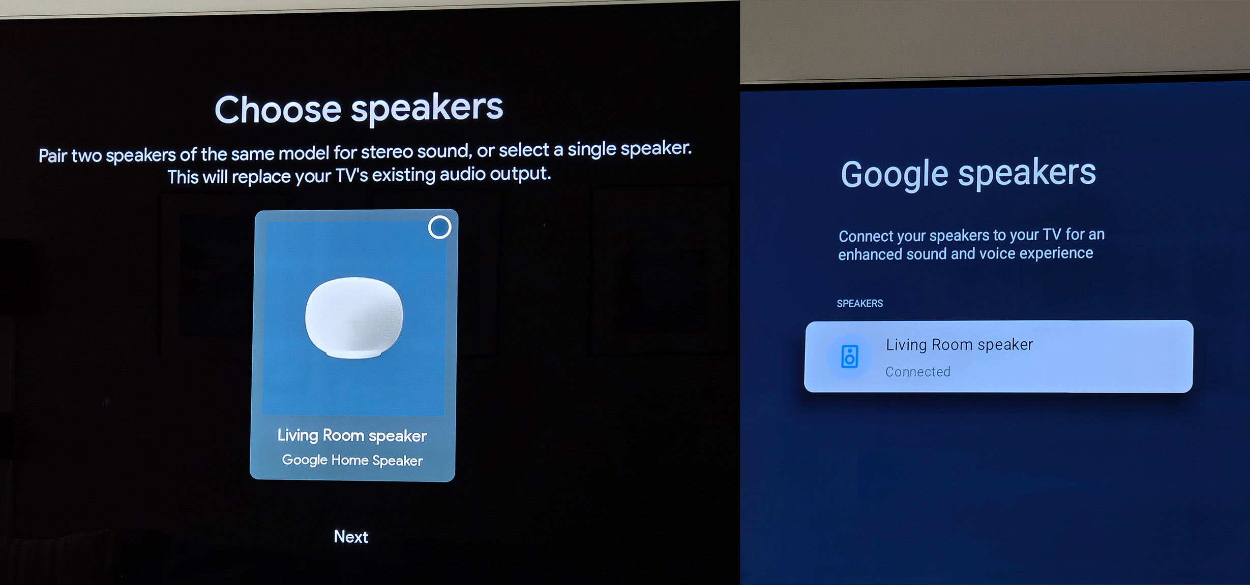 How to connect a Google Home Speaker to a Google TV Streamer for audio output