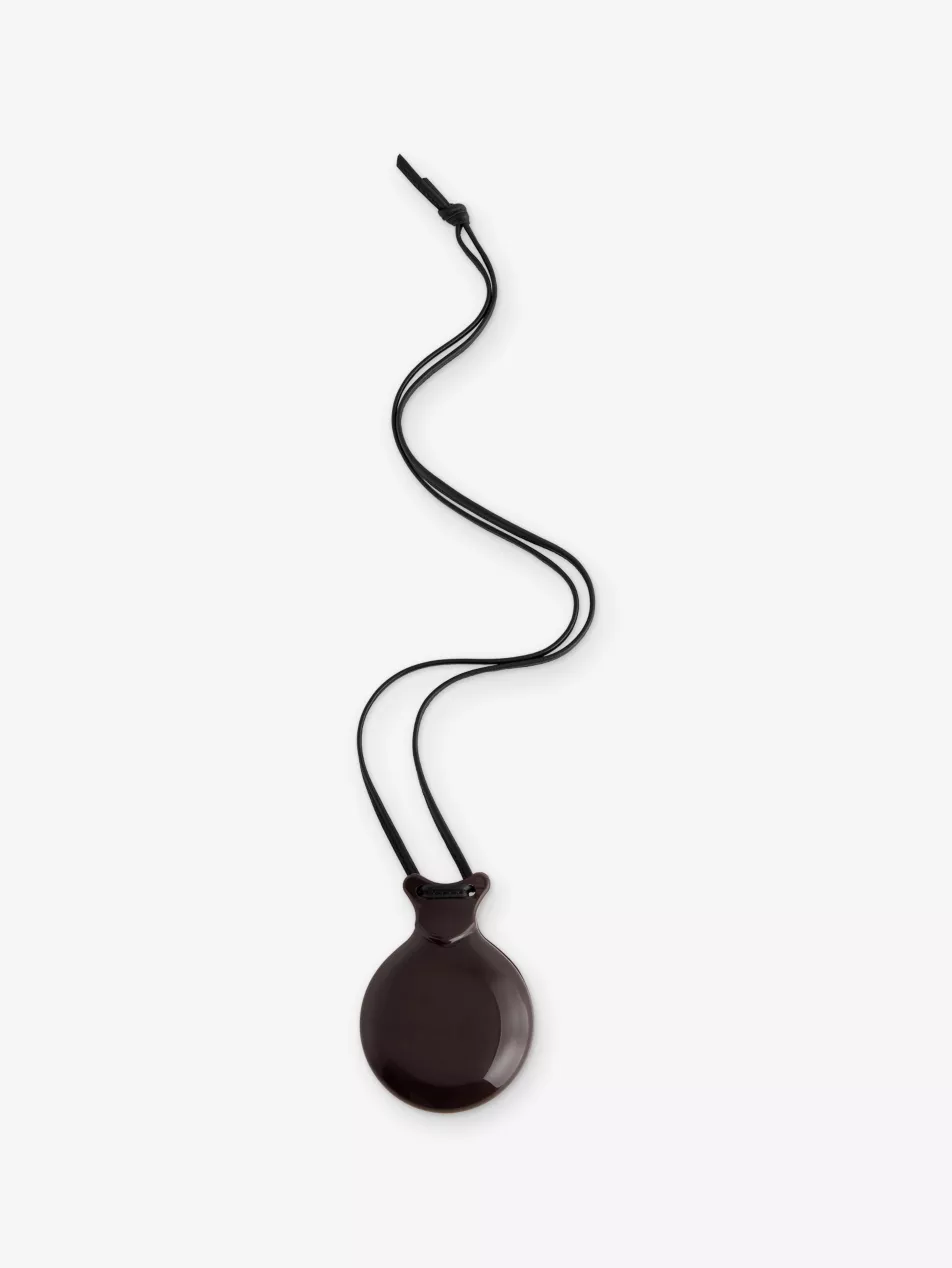 Castanet Resin and Leather Necklace