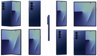 Alleged renders of the Samsung Galaxy Z Fold 7 in blue