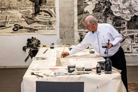 William Kentridge in his studio