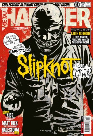 The cover of Metal Hammer magazine issue 269 featuring an illustrated Corey Taylor of Slipknot