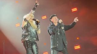 Doro onstage with Scorpions in 2024