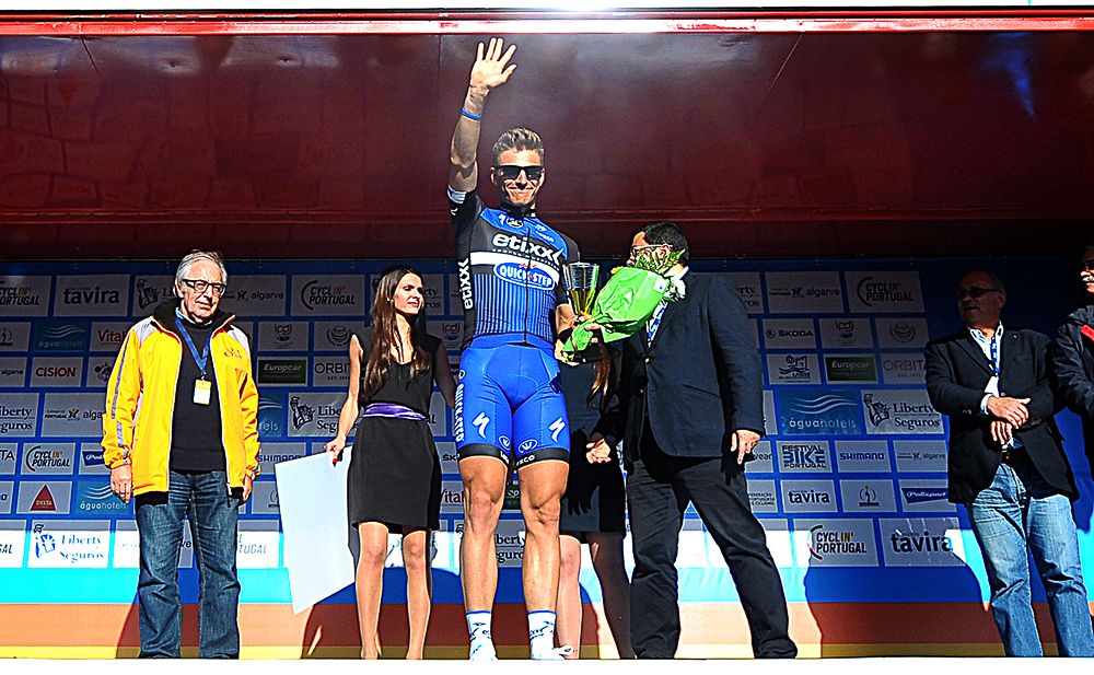 Marcel Kittel on the stage 4 podium at Algarve