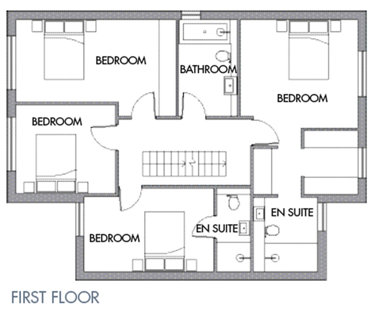 A floor plan of the first floor of a new self build home
