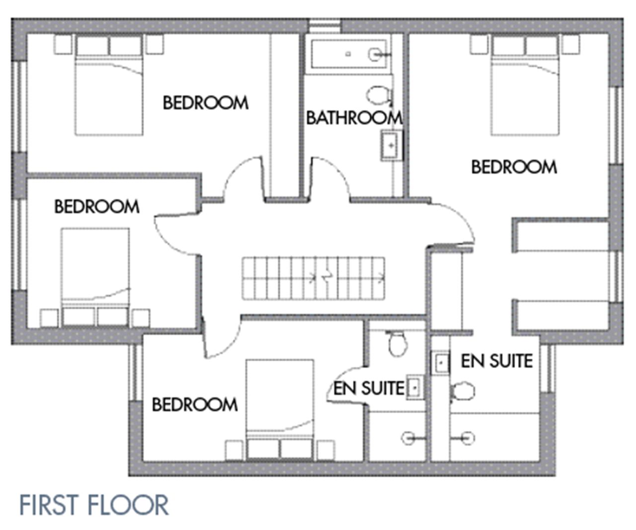 A floor plan of the first floor of a new self build home