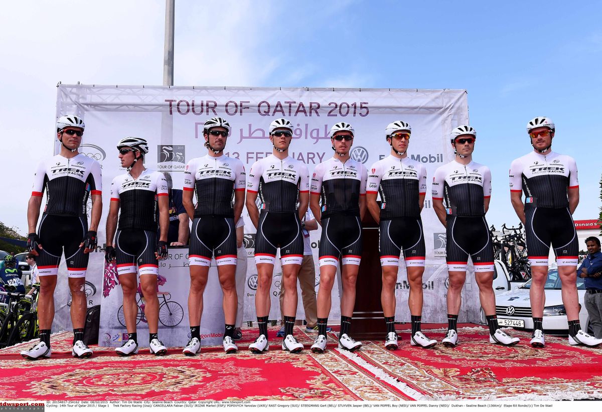 Trek Factory Racing at the Tour of Qatar.