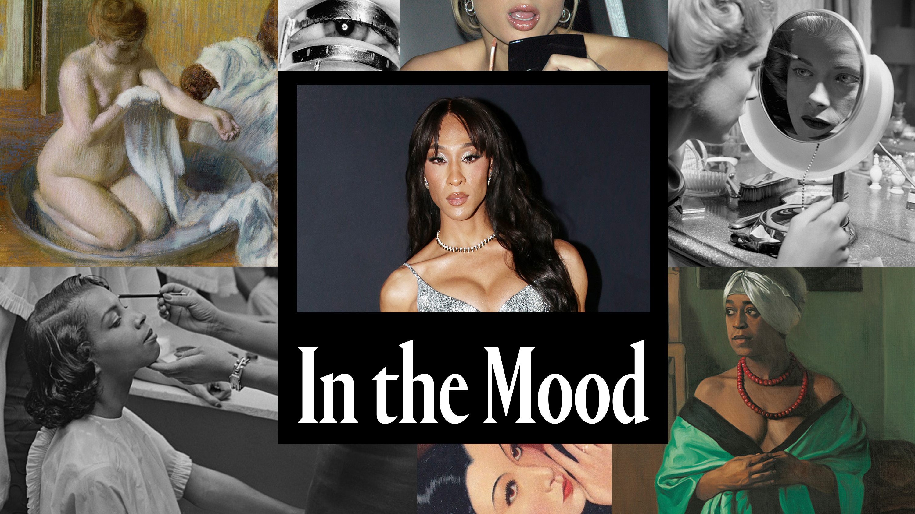 michaela jae rodriguez in the mood on a collage of women getting ready