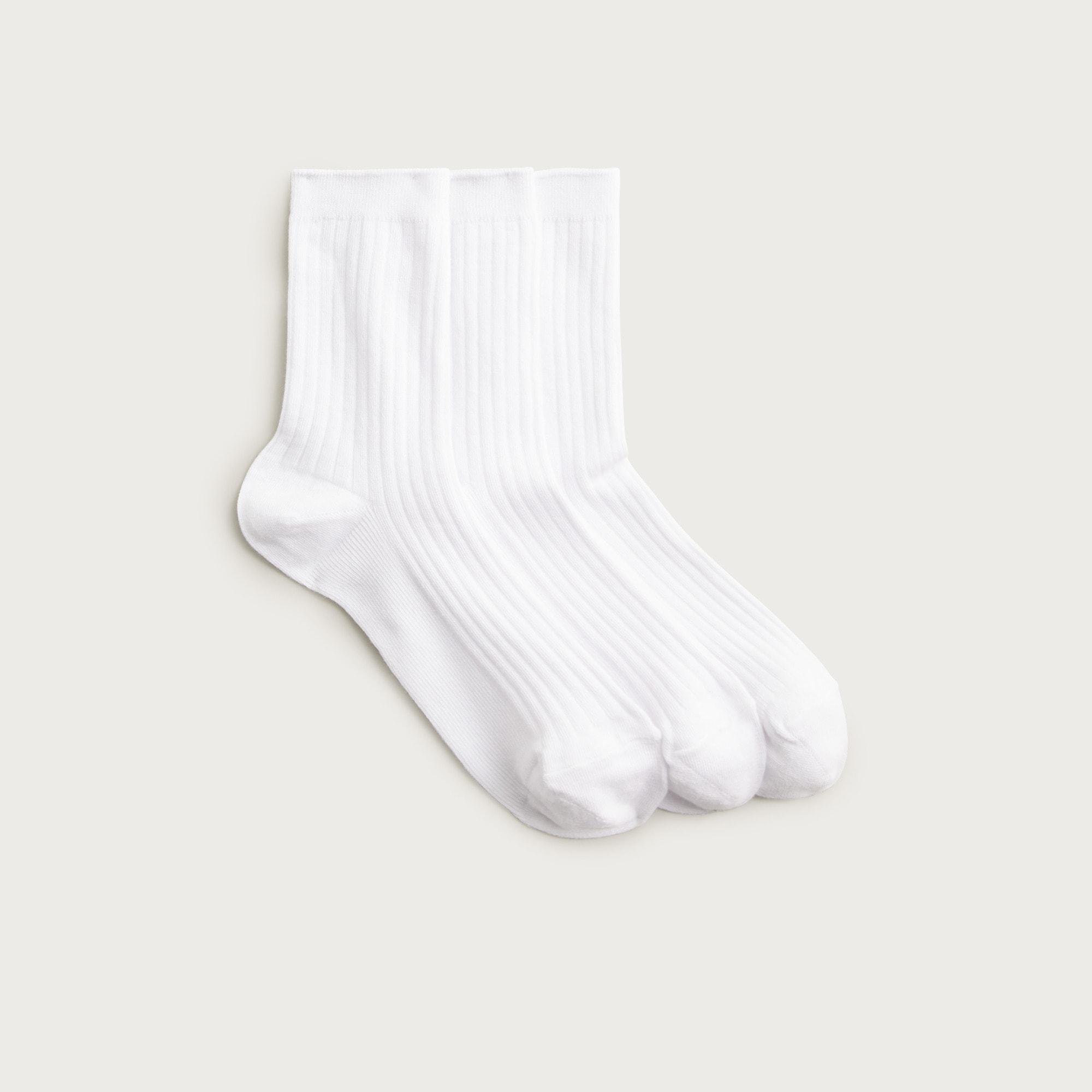 Ribbed Cotton Bootie Socks Three-Pack