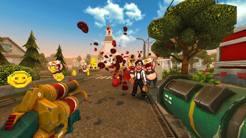 Postal Bullet paradise screenshot showing enemies swarming