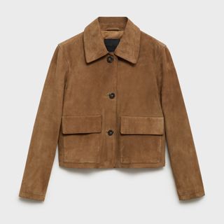 Mango Chest Pocket Suede Jacket