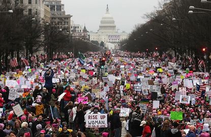Thousands of women around the world protested President Trump at the start of 2017.