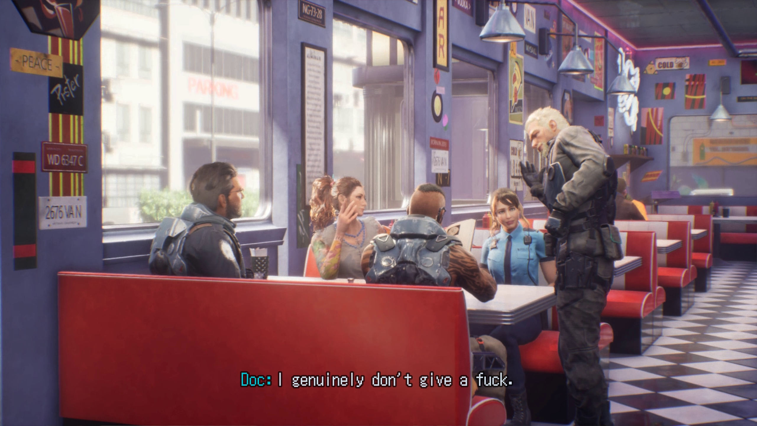 Wanted Dead's Zombie Squad sit in a diner together.