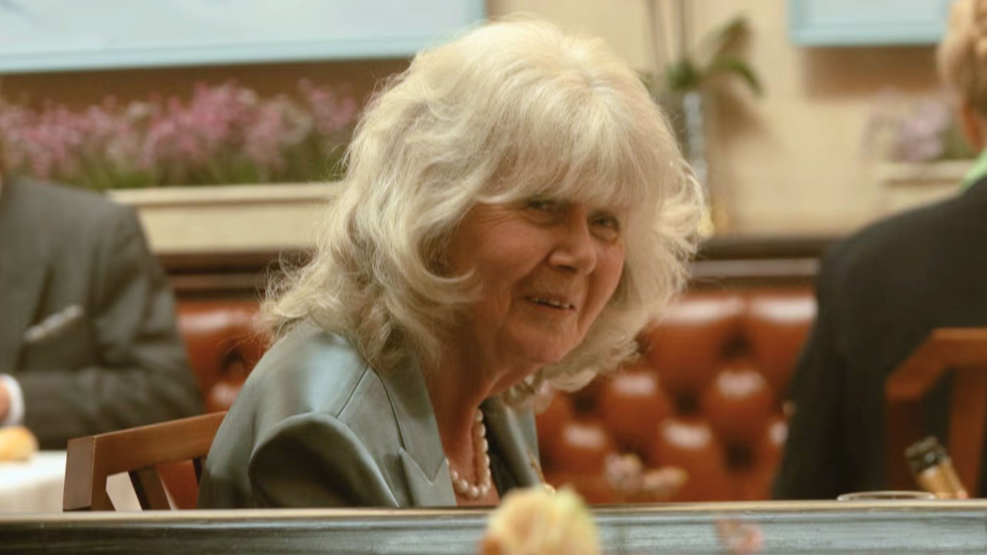 A screenshot of Jilly Cooper's cameo in Rivals season 1 episode 5