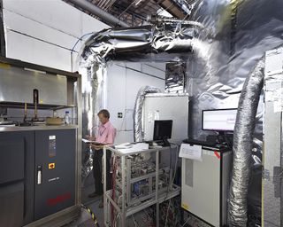 CERN's CLOUD experiment simulates atmospheric conditions in a closed chamber.