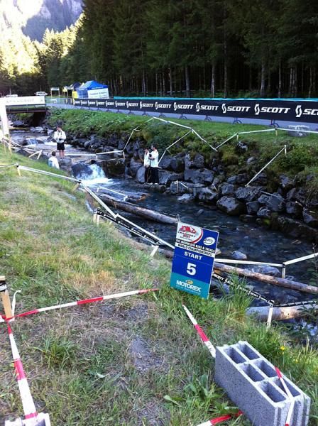 This section of the trials course takes advantage of natural features - in this case a stream and its rocks