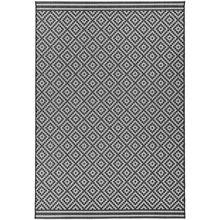 Patio Diamond PAT12 Geometric Indoor Outdoor Rugs in Black White