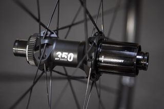 close up of a DT Swiss 350 rear hub