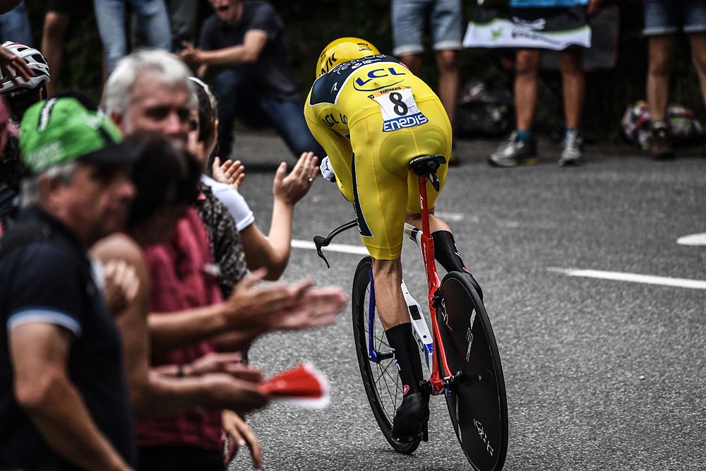 Geraint Thomas (Team Sky) stage 20 time trial at the Tour de France