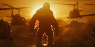 Kong Skull Island Silhouette with helicopters