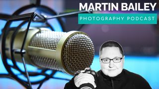 Promo graphic for Martin Bailey Photography Podcast featuring headshot of Martin Bailey and microphone