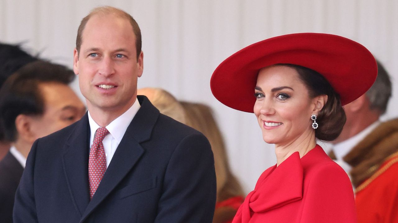 The Prince and Princess of Wales are photographed at the state visit of the President of the Republic of Korea