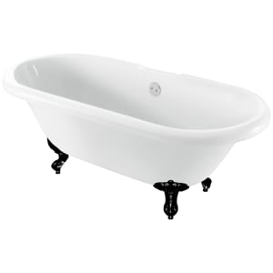Wickes Hampstead Freestanding Traditional Double Ended Roll Top Bath - 1695 X 755mm