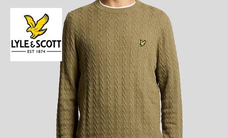 Lyle & Scoot's linen blend ribbed crew neck jumper in herb green marl