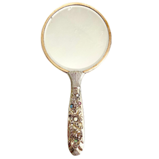 handheld bejewelled mirror