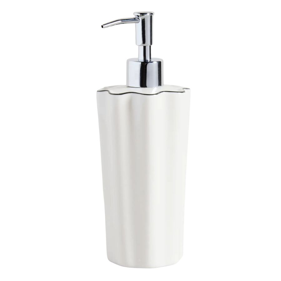 A soap dispenser in glazed ceramic 