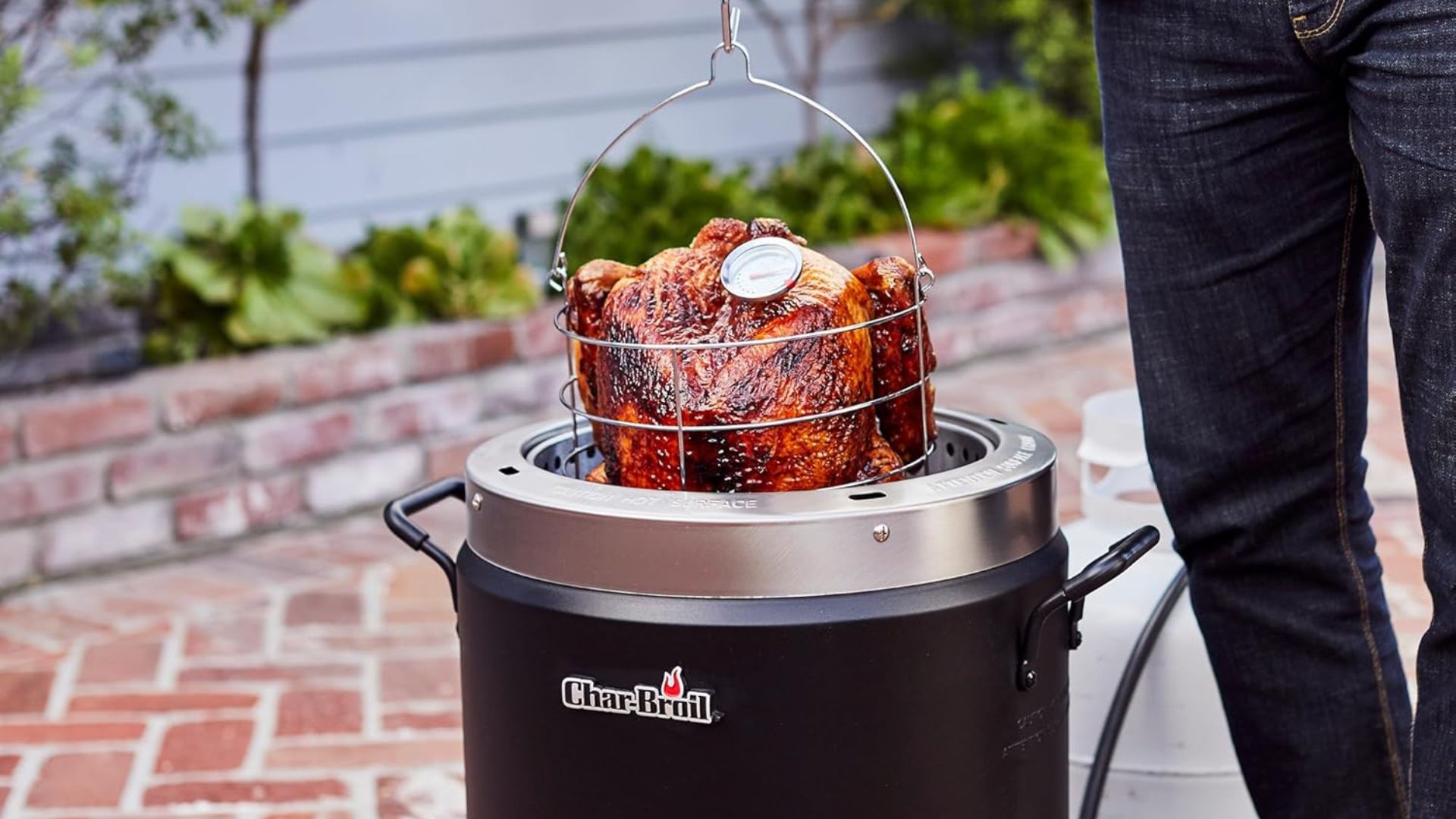 Turkey fryer outdoors