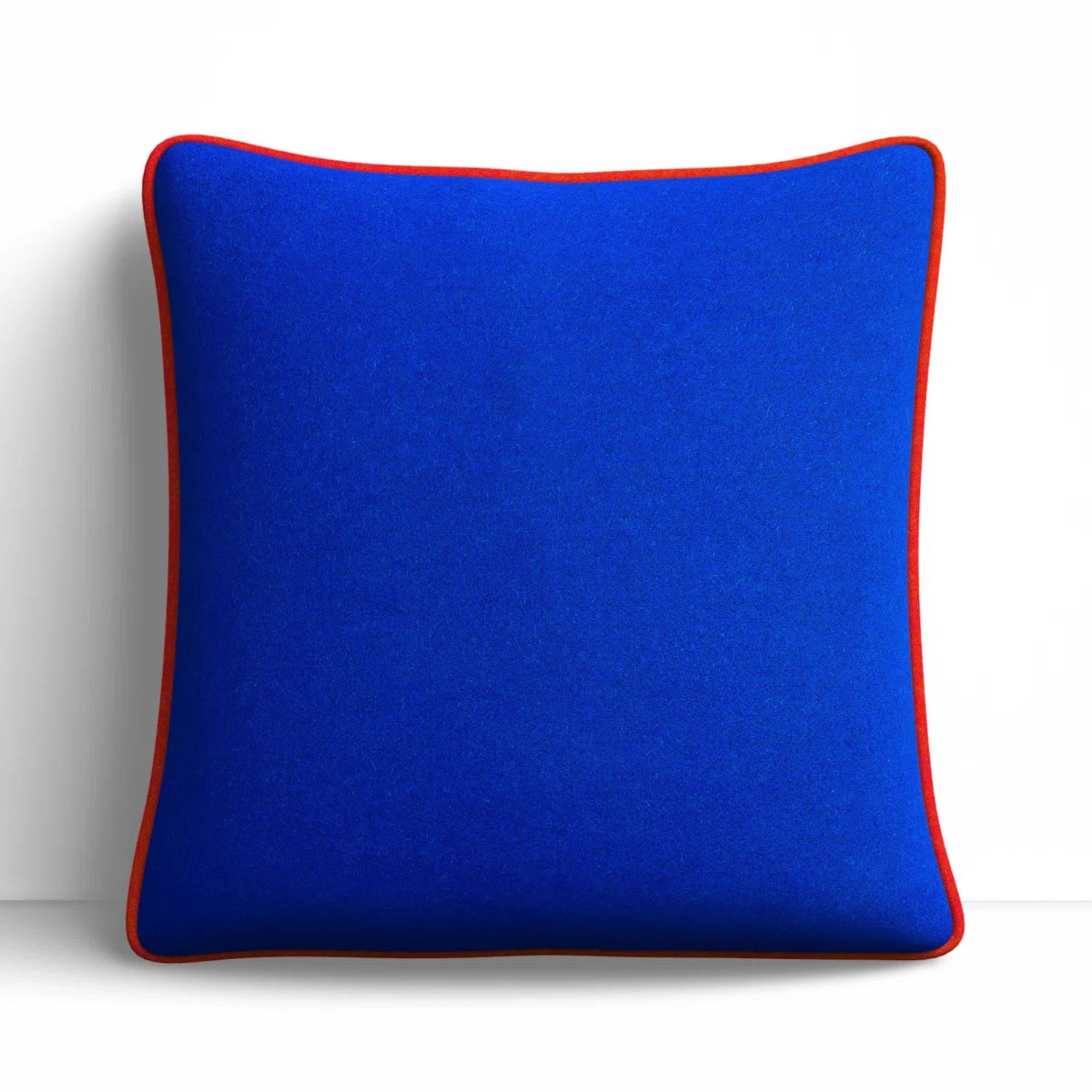 Lombard Wool Throw Pillow 18 x 18 (Blue/ Orange)