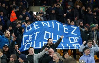 Everton fans protesting against Rafael Benitez during the loss at Norwich got their wish when the Spaniard was sacked a day later.