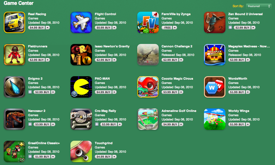 Games center app. Game Center Apple. Game Center Apple игры 2010. Game Center Apple 4. Топ игр 2010 года Apple Store.