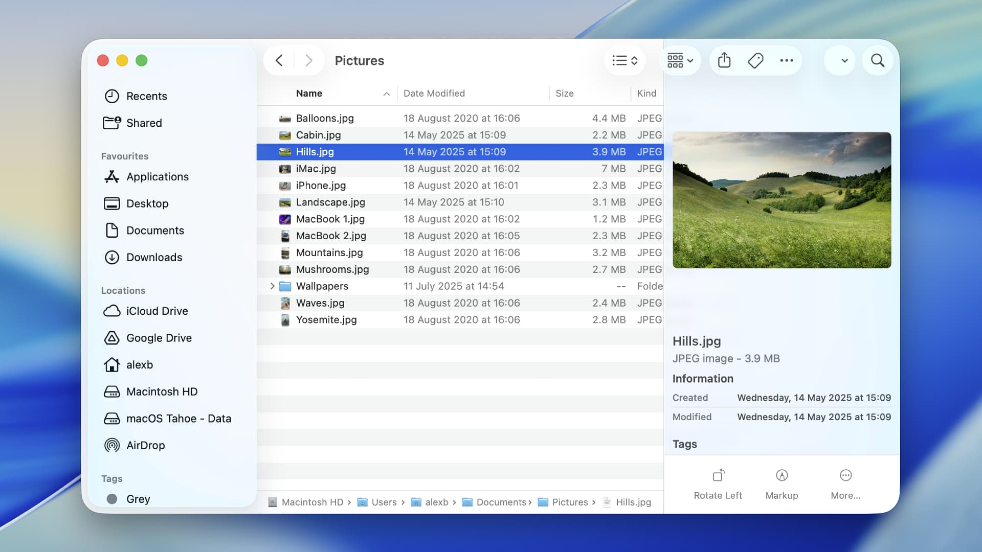 The Finder in macOS 26 Tahoe.