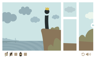 A character stands on a cliff in Empty Kingdom