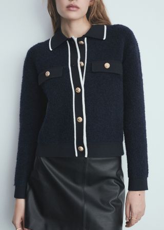 Knitted Buttoned Jacket - Women | Mango Usa