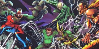 Spider-Man fighting Sinister Six