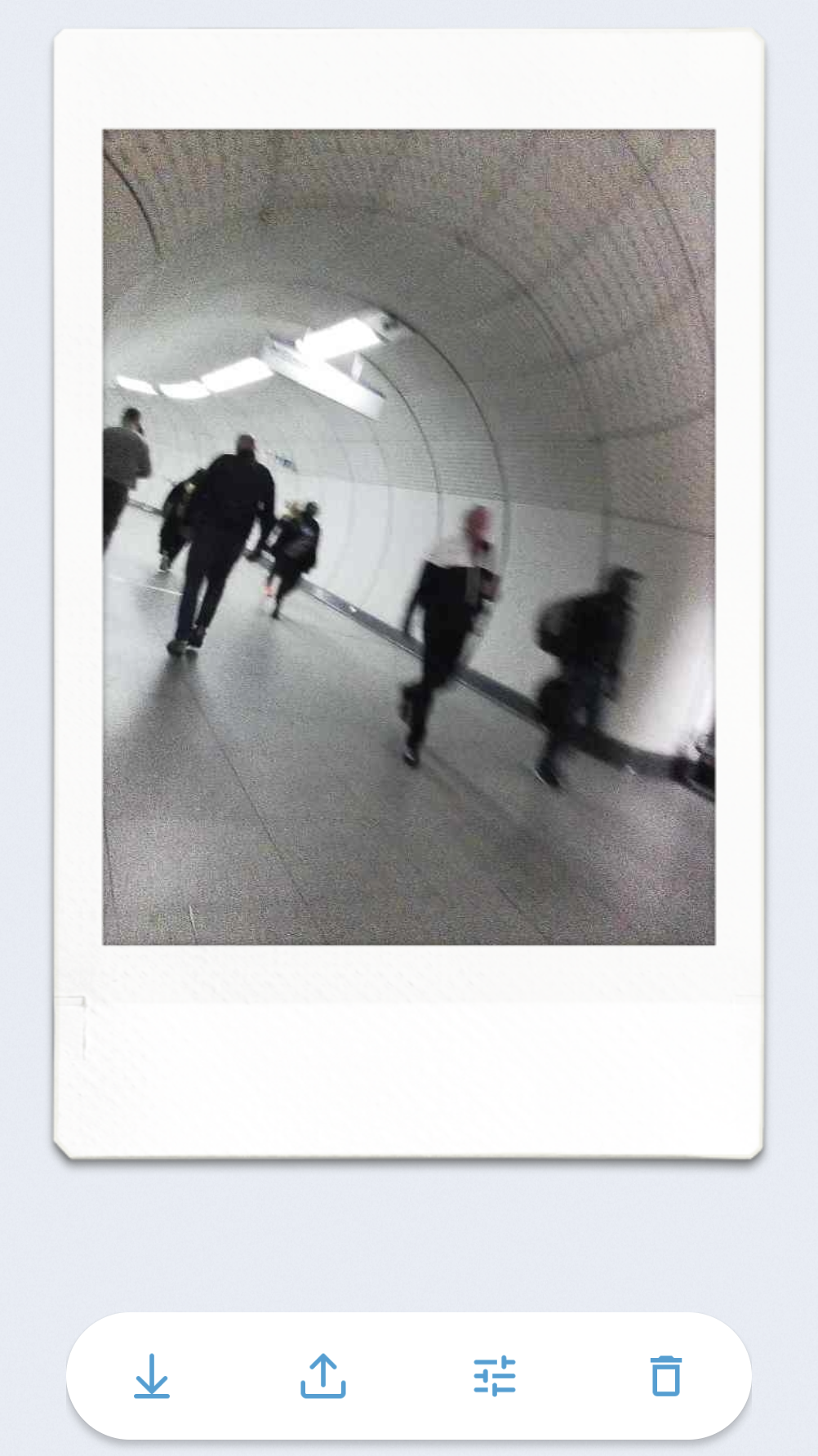Fujifilm Instax Pall app screenshot of London street photo
