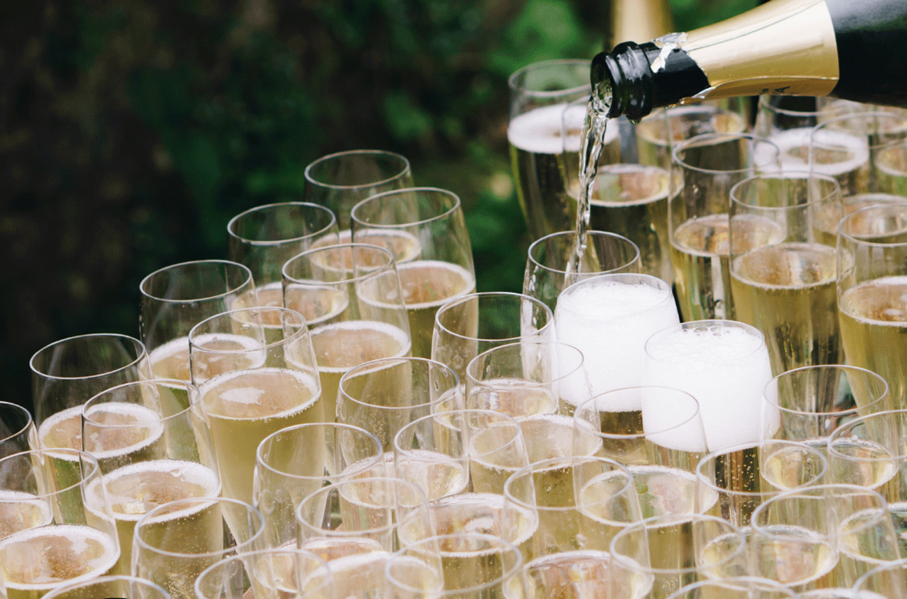 Pouring sparkling wine