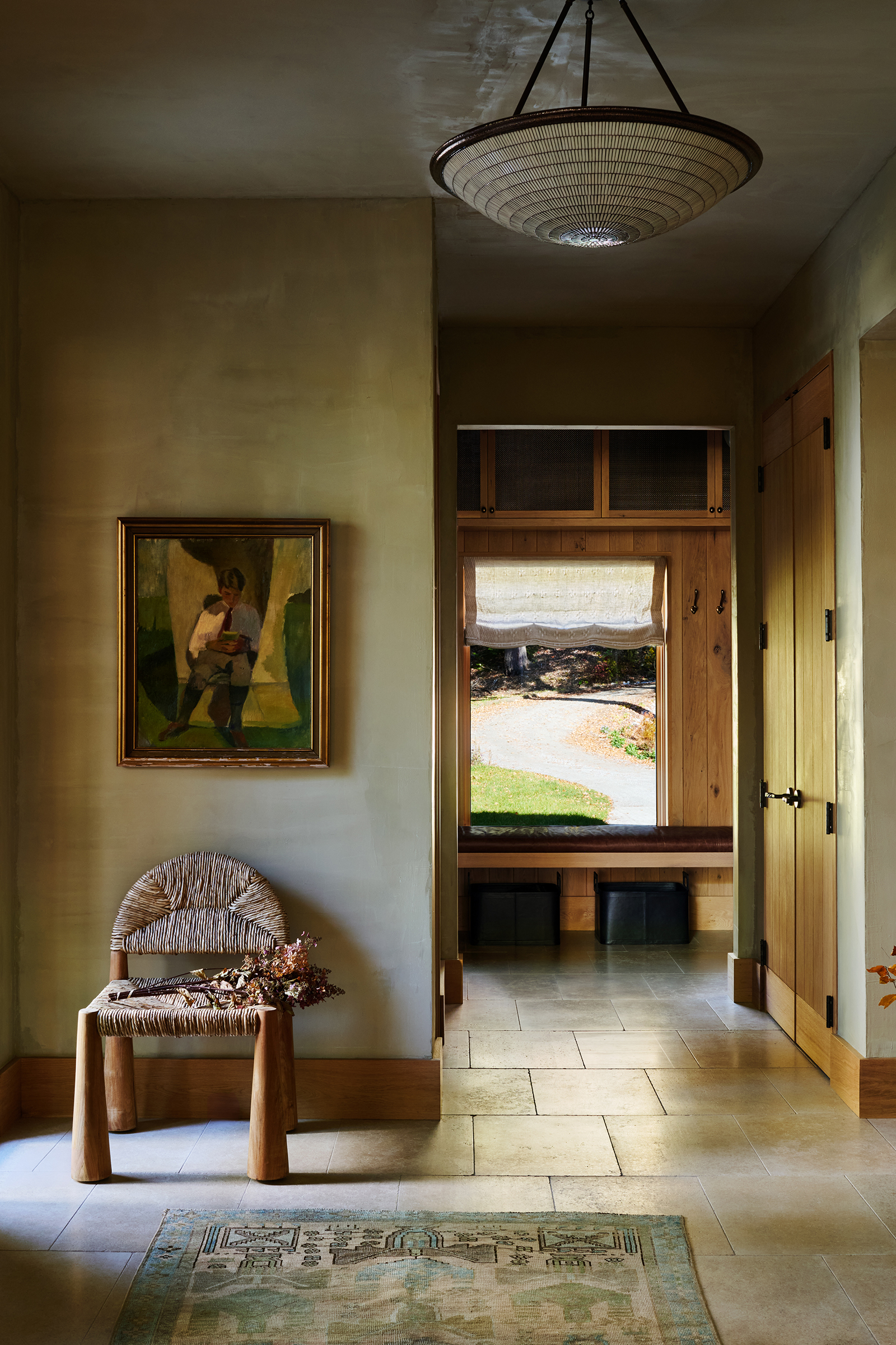 living room with modern chair