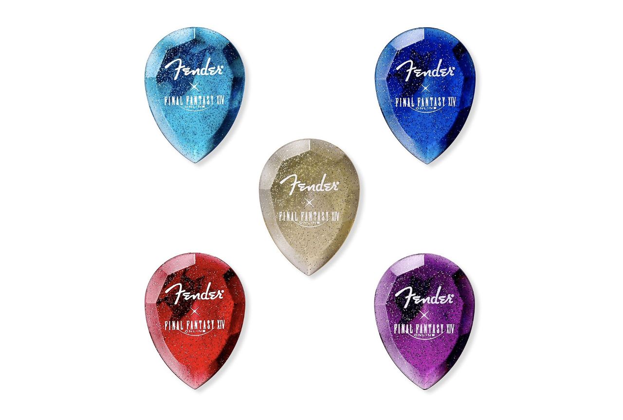 Fender's Final Fantasy XIV Strat Crystal Shard picks