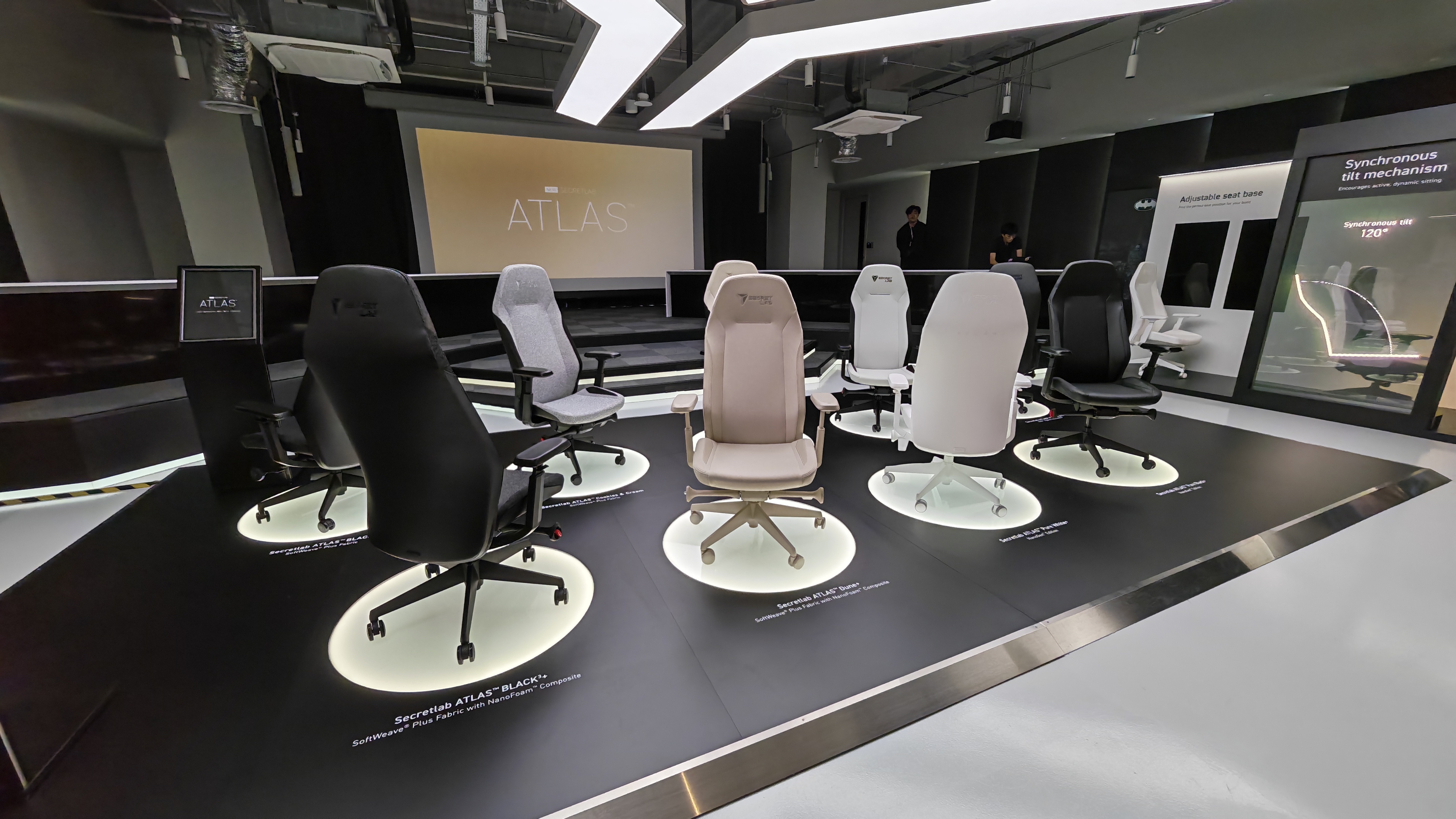 The Secretlab Atlas on show at the brand's Singapore showroom and office.