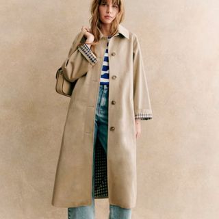 Sezane Clyde Trench coat shown on model 