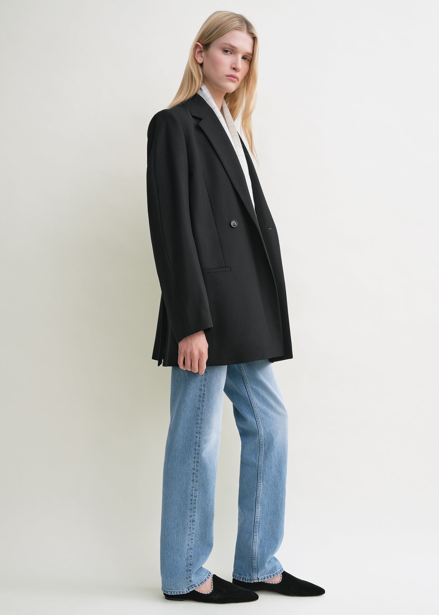 Double-Breasted Blazer Black