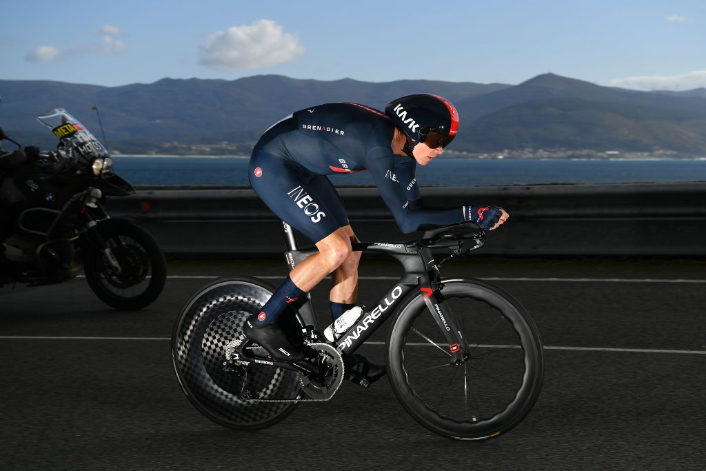 MIRADOR DE ZARO DUMBRA SPAIN NOVEMBER 03 Christopher Froome of The United Kingdom and Team INEOS Grenadiers during the 75th Tour of Spain 2020 Stage 13 a 337km Individual Time Trial stage from Muros to Mirador de zaro Dumbra 278m ITT lavuelta LaVuelta20 La Vuelta on November 03 2020 in Mirador de zaro Dumbra Spain Photo by Justin SetterfieldGetty Images