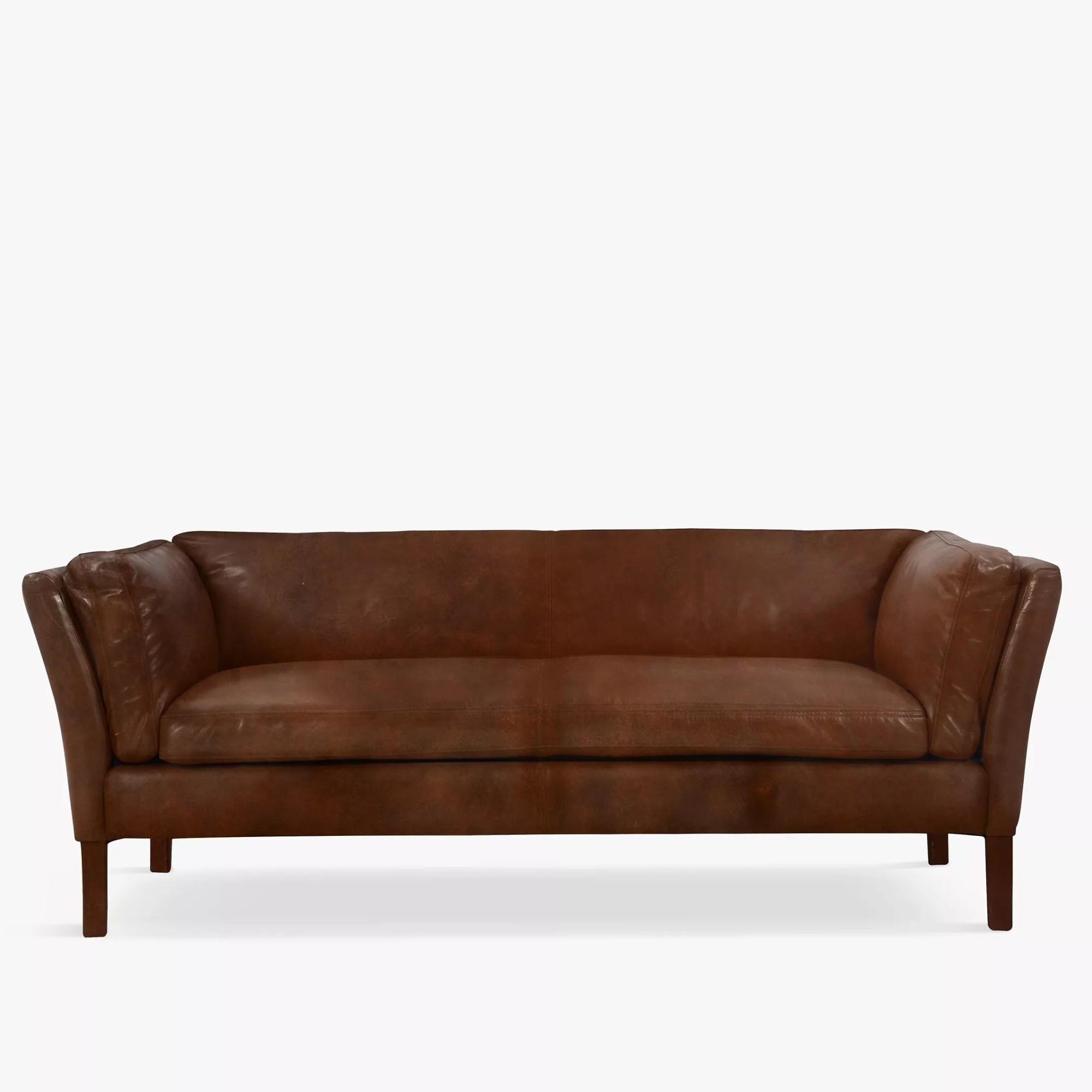 John Lewis Halo Groucho Medium 2 Seater Leather Sofa, Dark Leg, London Leather