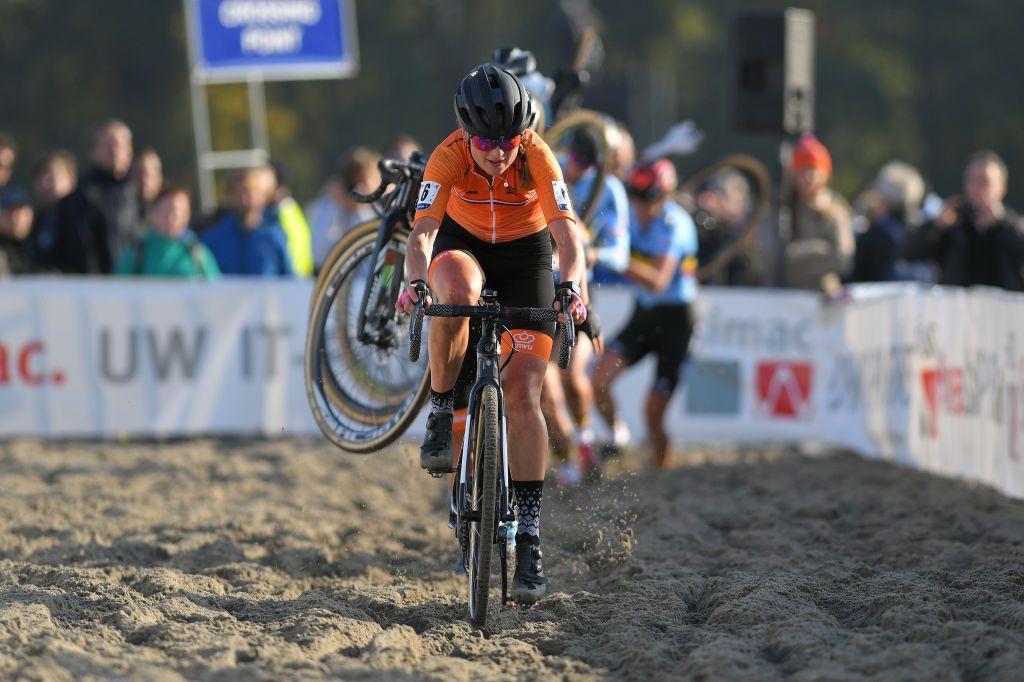 Denise Betsema looked comfortable riding in the sandpits
