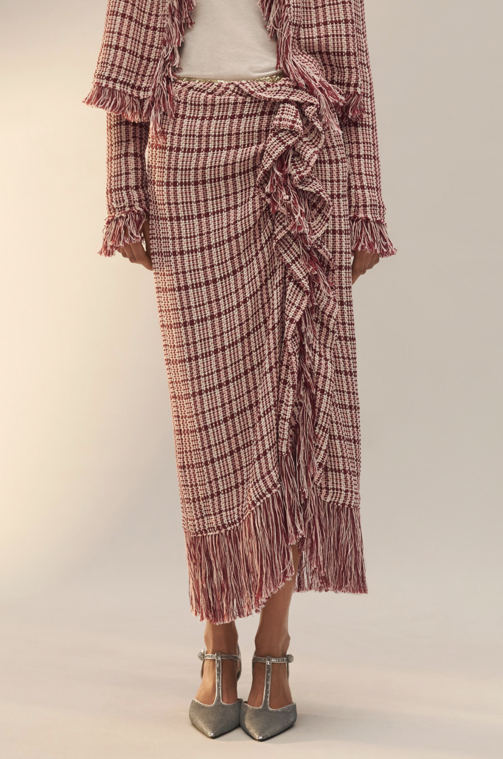 ZARA, Limited Edition Fringed Structured Skirt